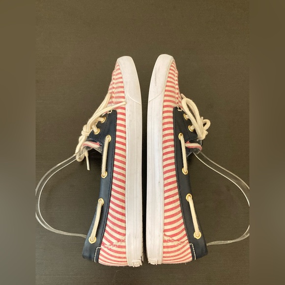 Tommy Hilfiger Red White Blue Striped Loafers Flats Patriotic Size 7.5 - Picture 5 of 13